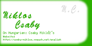 miklos csaby business card